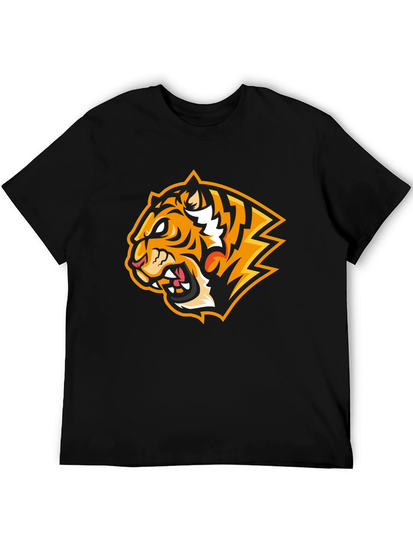 Fierce Tiger Graphic Print Black T-Shirt