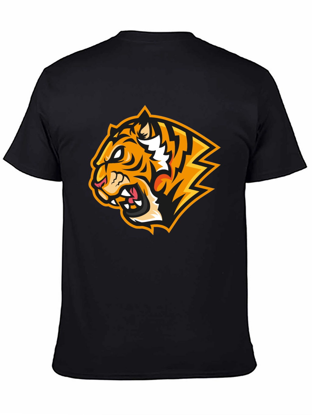 Fierce Tiger Graphic Print Black T-Shirt