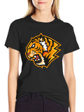 Fierce Tiger Graphic Print Black T-Shirt
