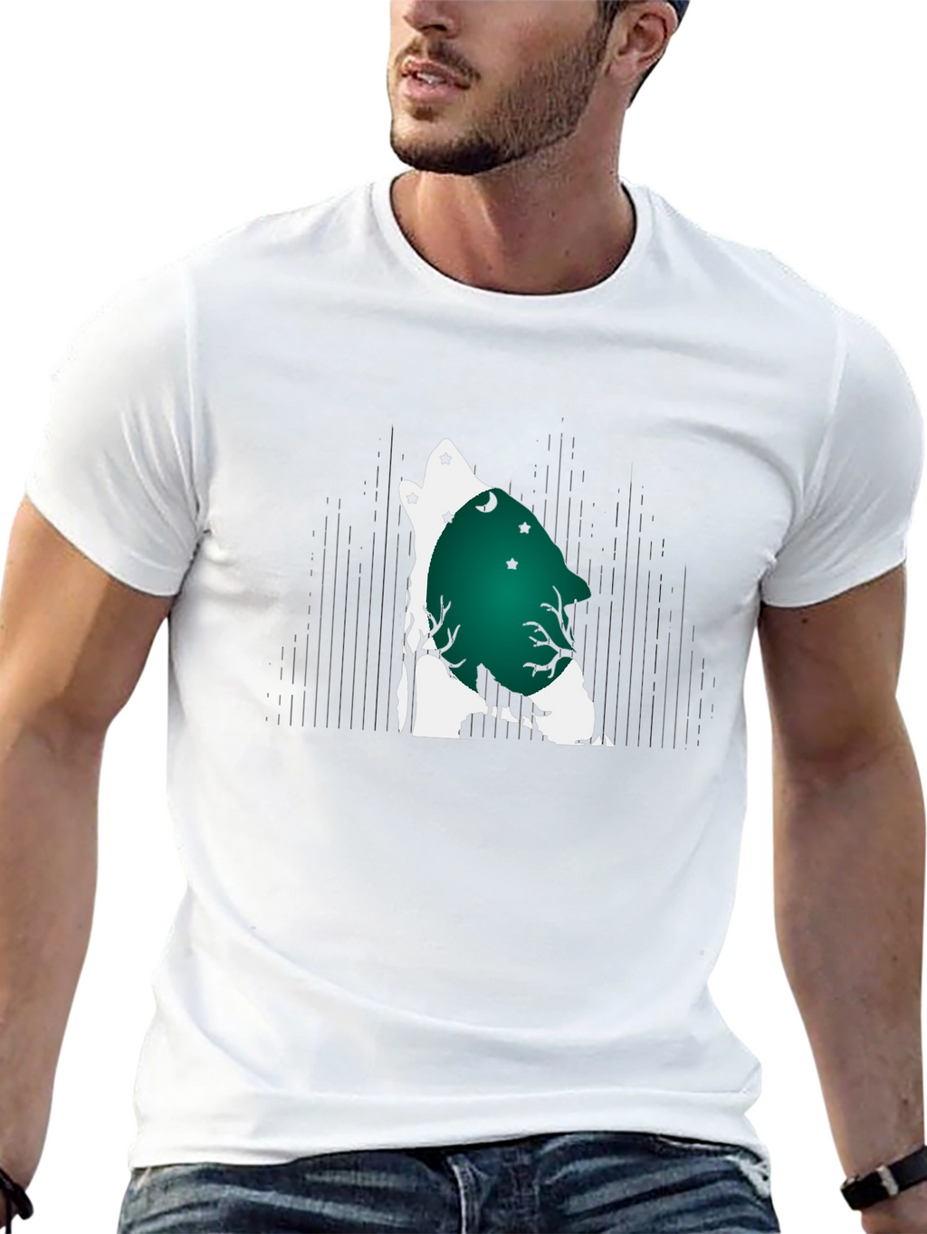 Wolf Howl Moon Graphic Tee - Black Cotton Blend