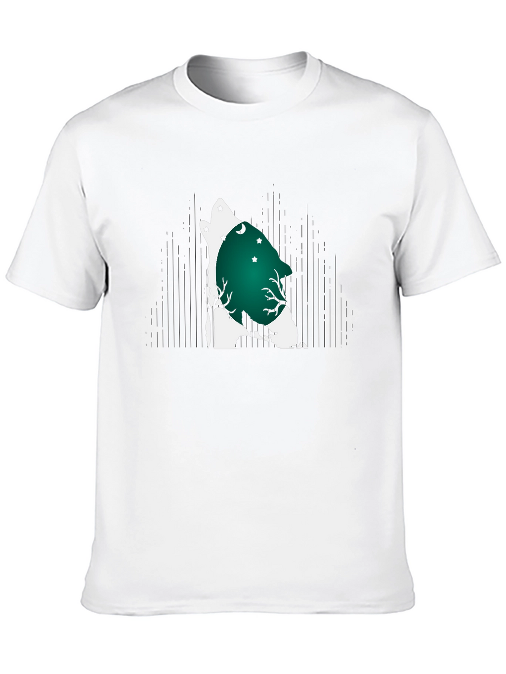 Wolf Howl Moon Graphic Tee - Black Cotton Blend