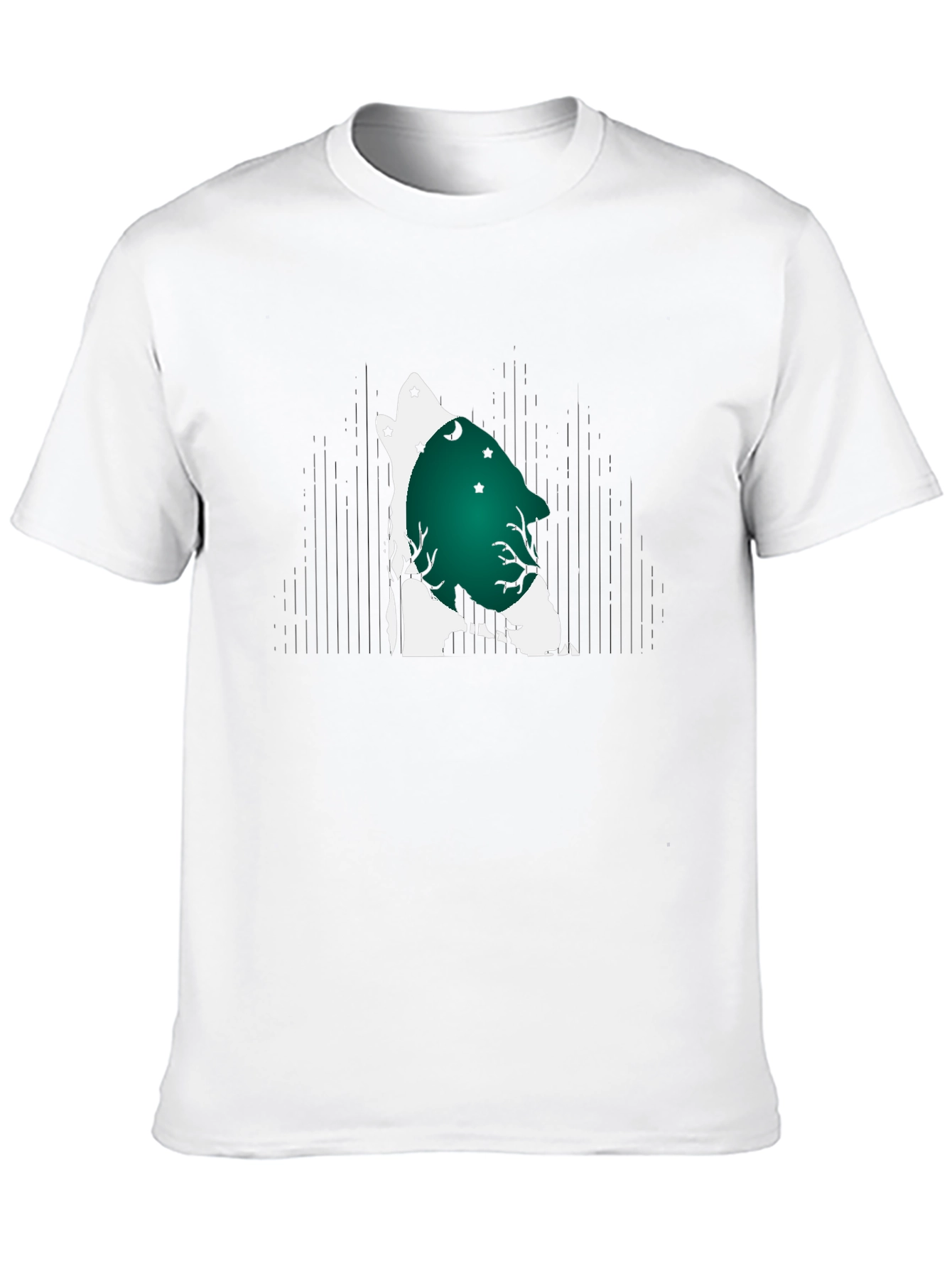 Wolf Howl Moon Graphic Tee - Black Cotton Blend