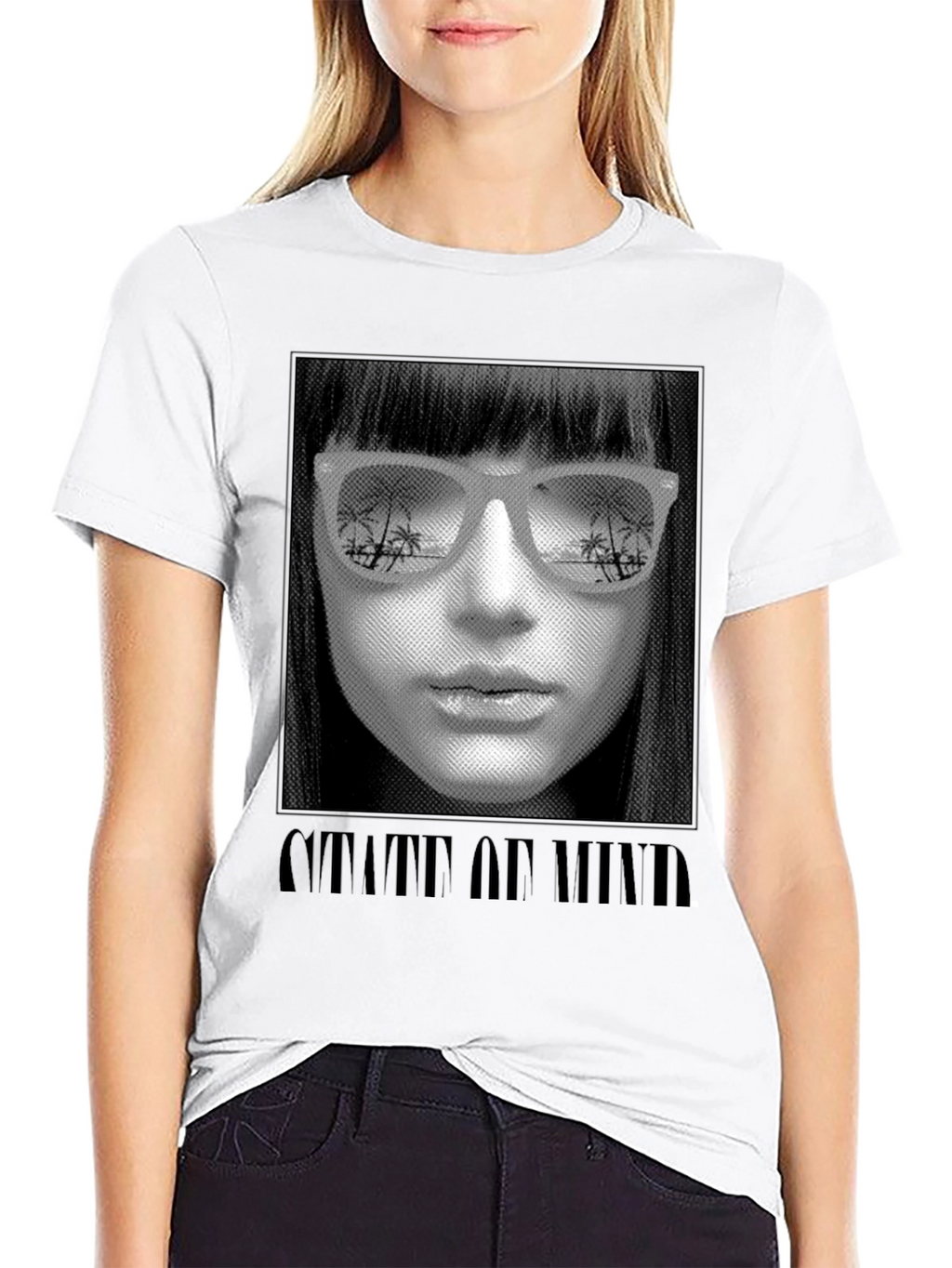State of Mind Graphic Print Black T-Shirt