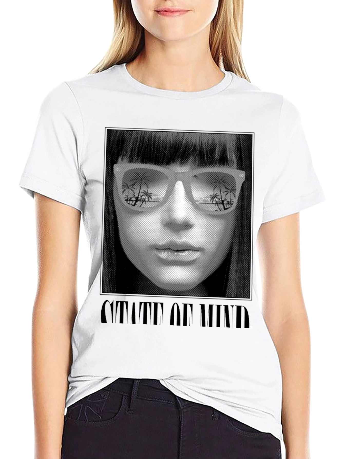 State of Mind Graphic Print Black T-Shirt