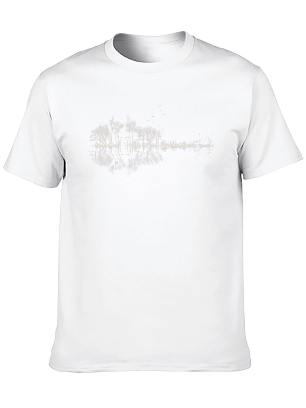 Nature Guitar Reflection Black T-Shirt
