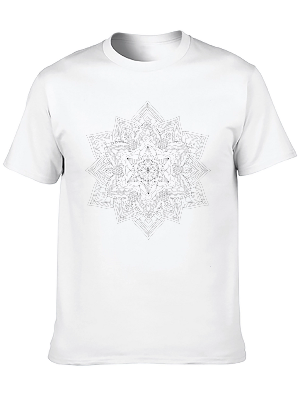 Mens Black Mandala Graphic Print T-Shirt