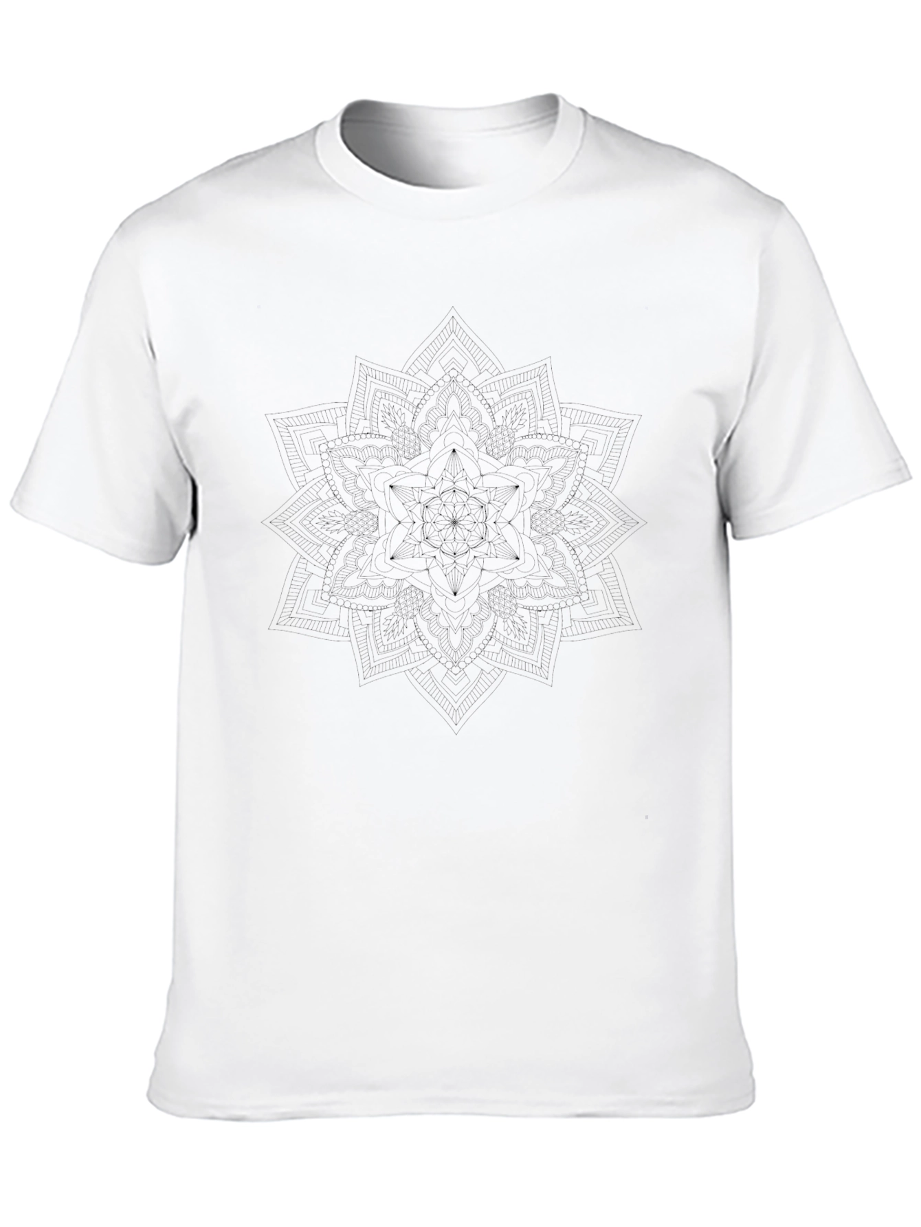 Mens Black Mandala Graphic Print T-Shirt
