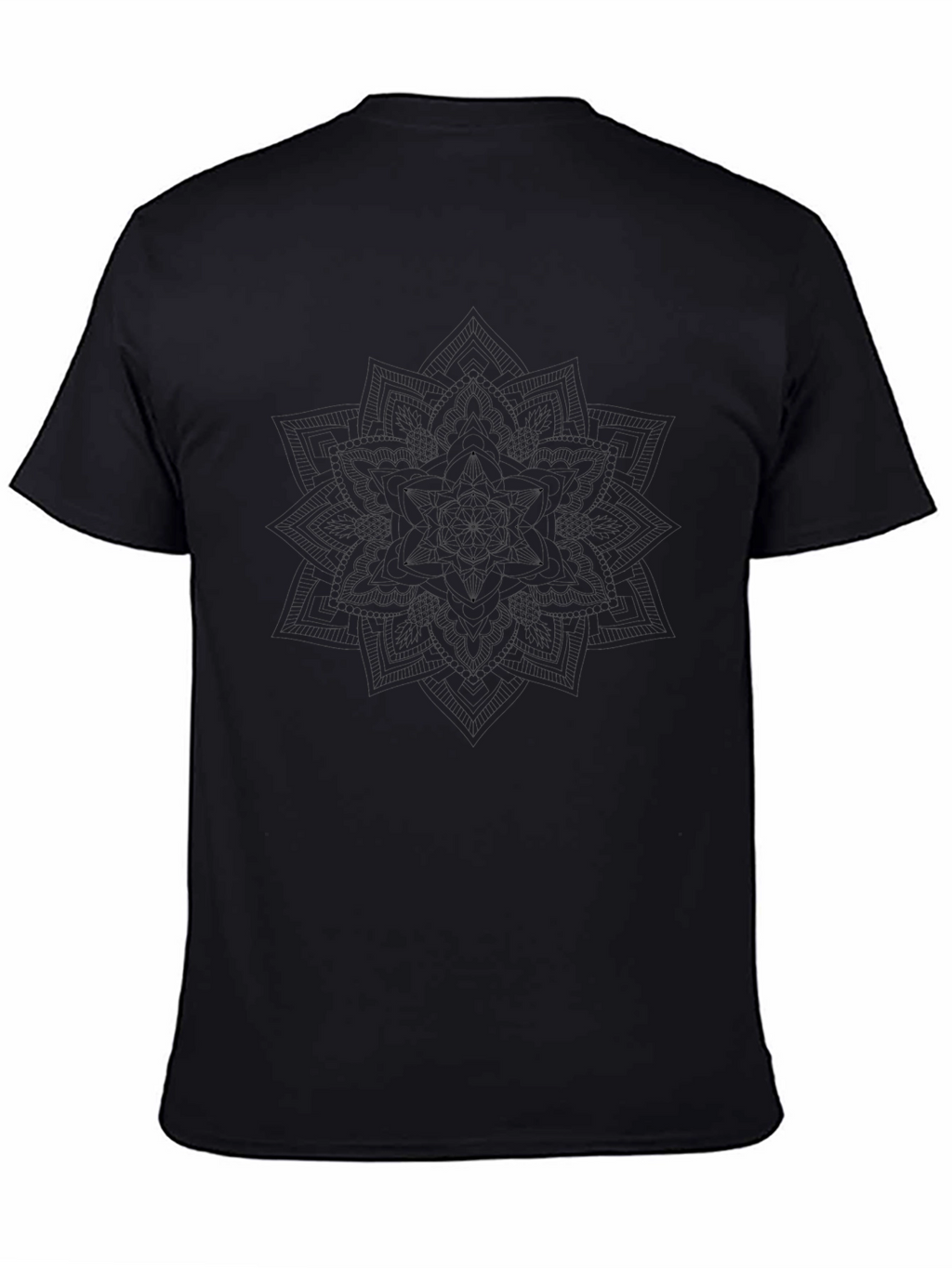 Mens Black Mandala Graphic Print T-Shirt