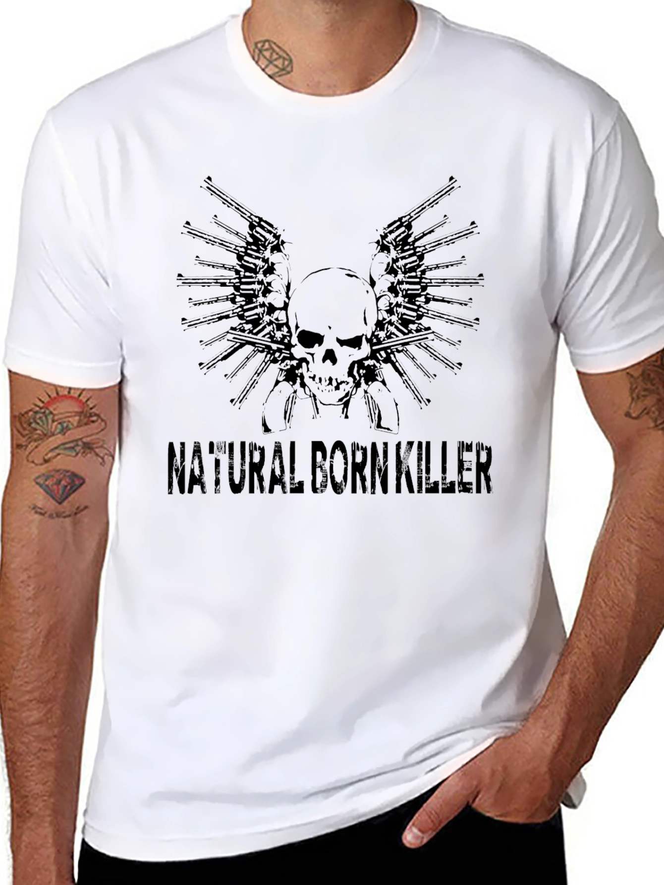 Natural Born Killer Skull & Guns Graphic Tee