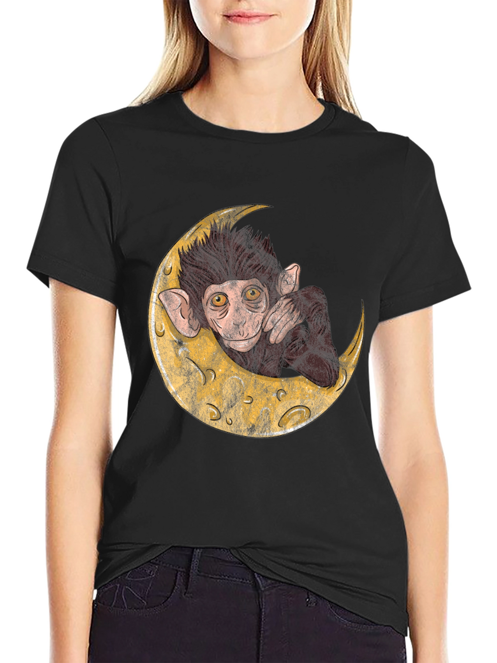 Monkey on the Moon Graphic T-Shirt