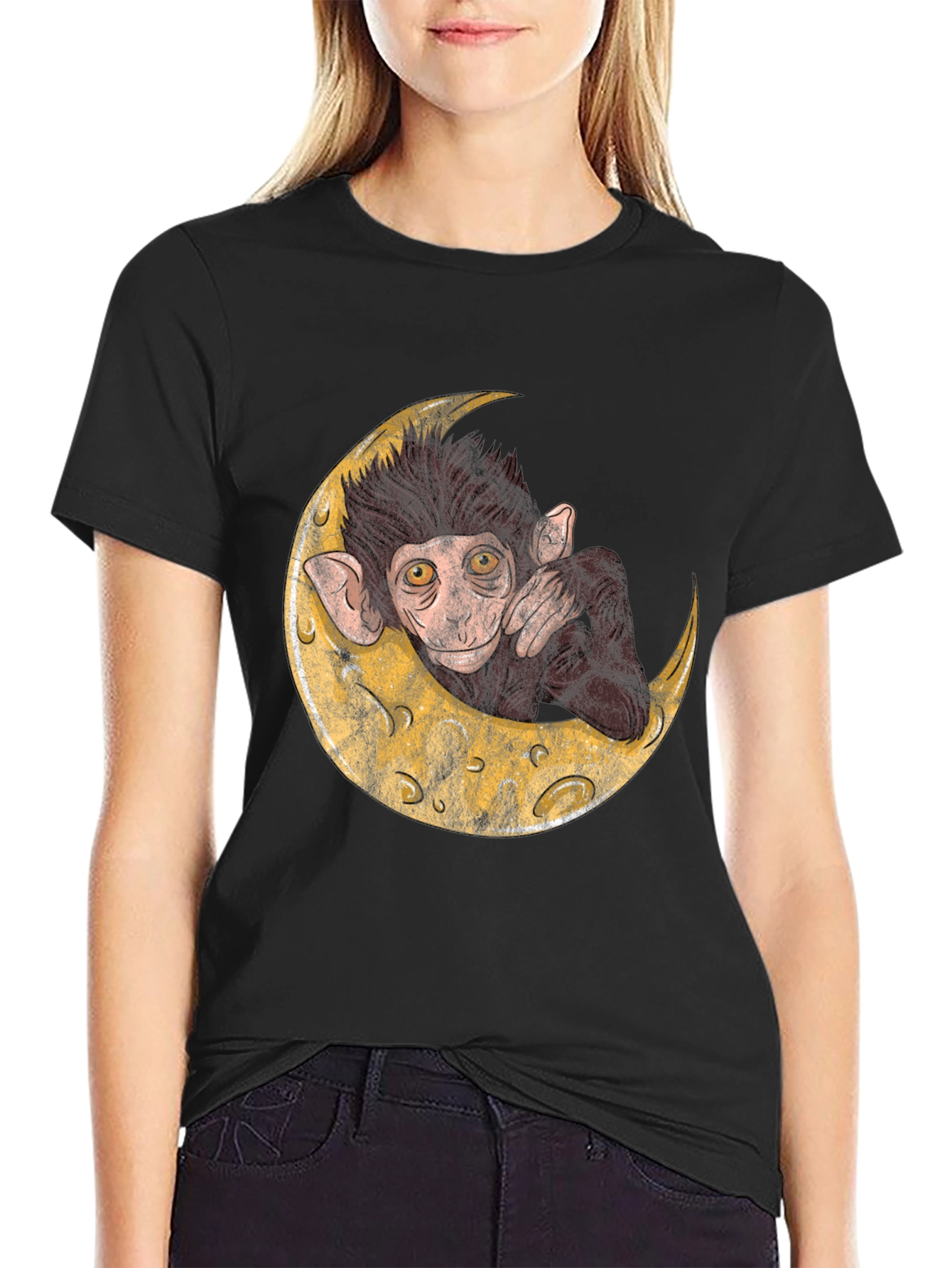 Monkey on the Moon Graphic T-Shirt