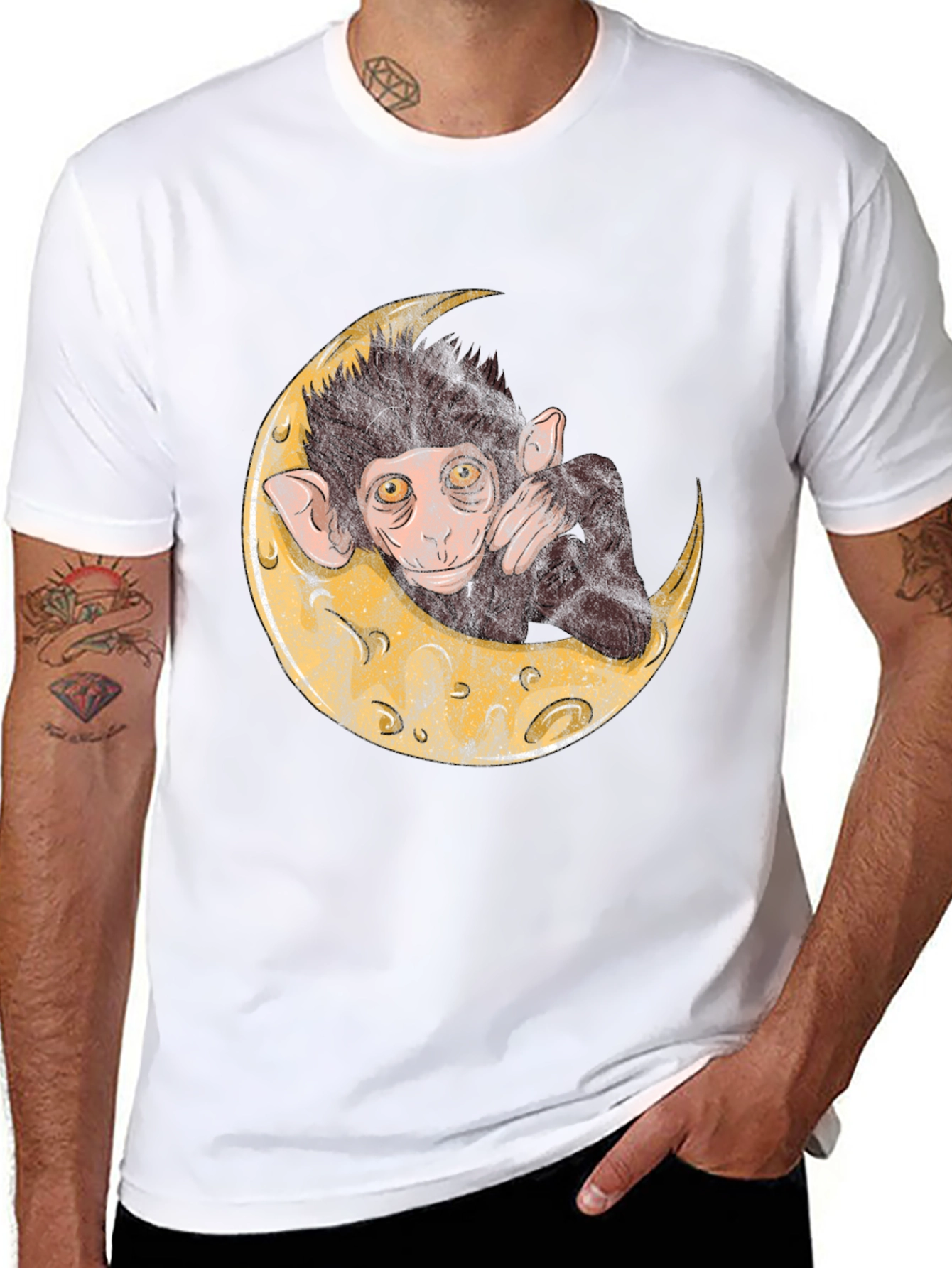 Monkey on the Moon Graphic T-Shirt