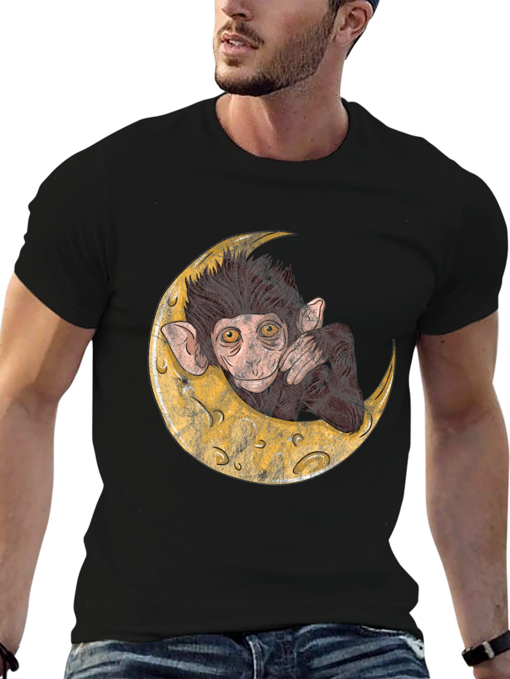 Monkey on the Moon Graphic T-Shirt