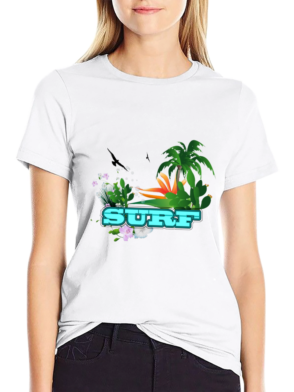 Surf Graphic T-Shirt - Tropical Design Tee