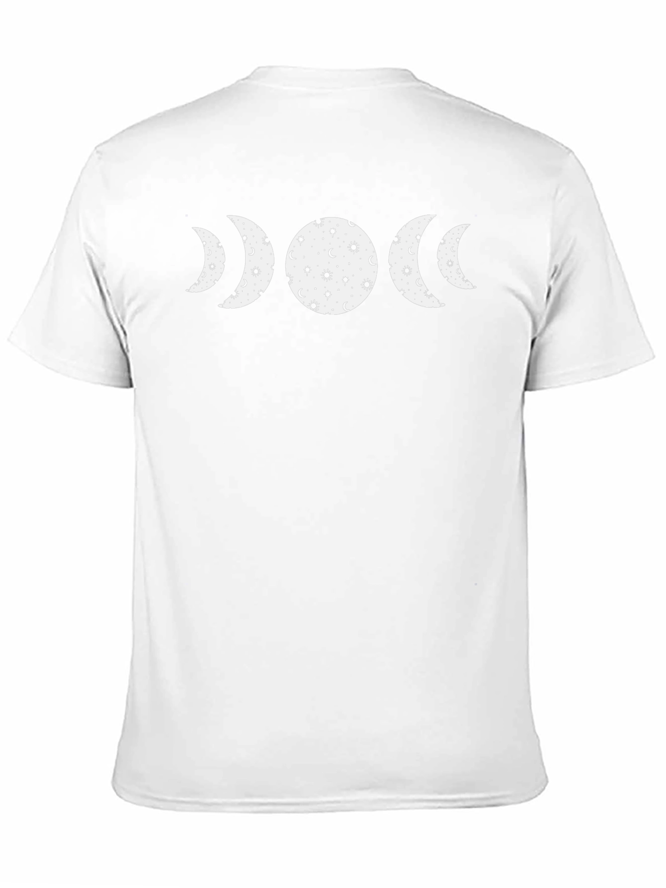 Celestial Moon Phase Graphic Tee - Black Cotton