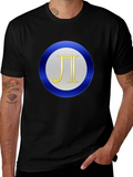 Pi Symbol Graphic Print Black T-Shirt