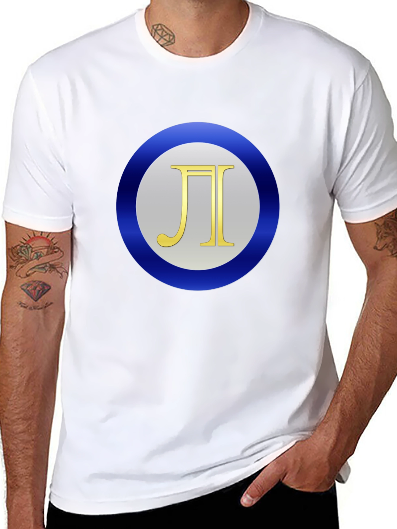 Pi Symbol Graphic Print Black T-Shirt