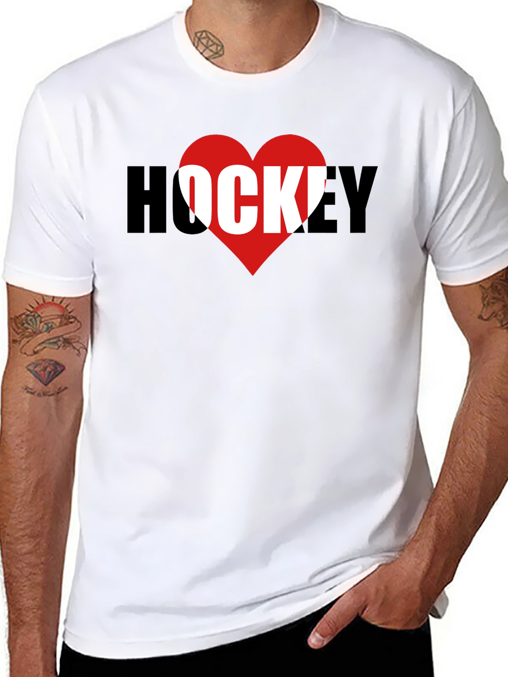 I Heart Hockey Graphic T-Shirt - Black