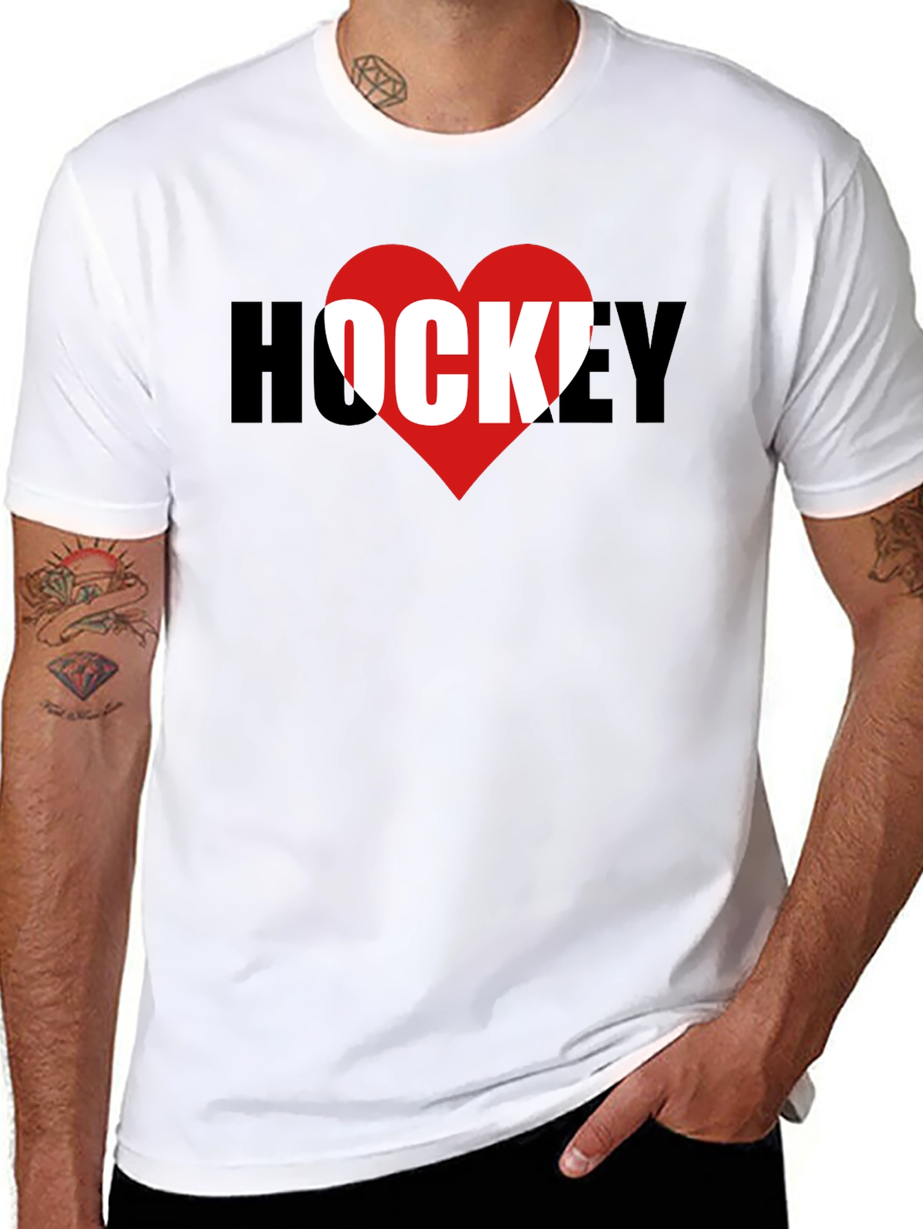 I Heart Hockey Graphic T-Shirt - Black