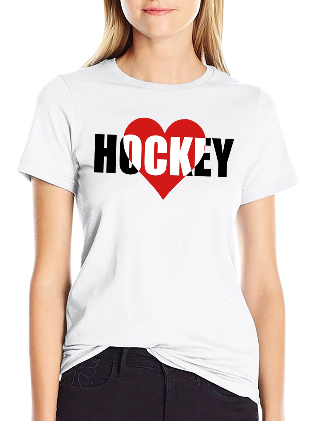 I Heart Hockey Graphic T-Shirt - Black