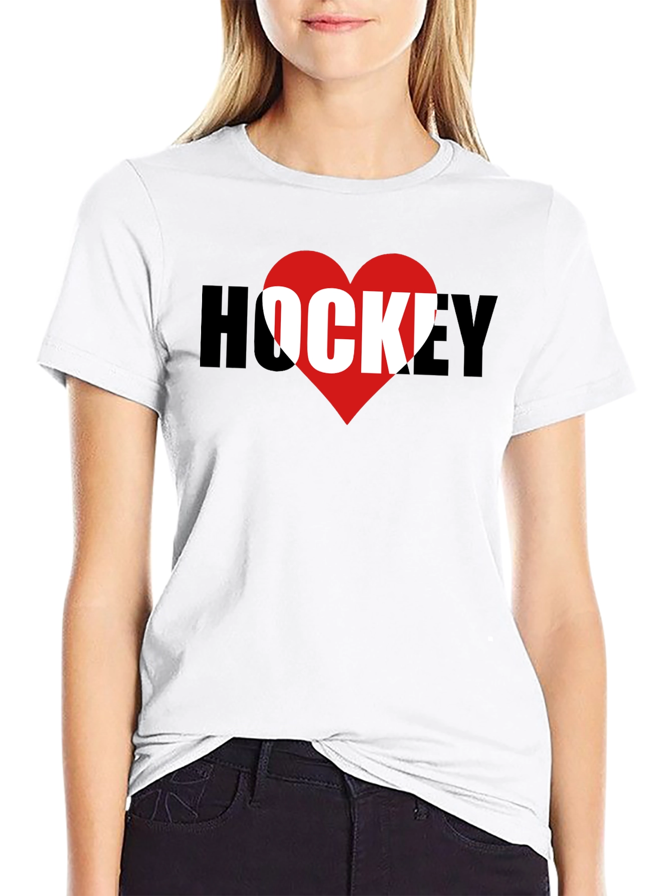 I Heart Hockey Graphic T-Shirt - Black