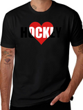 I Heart Hockey Graphic T-Shirt - Black