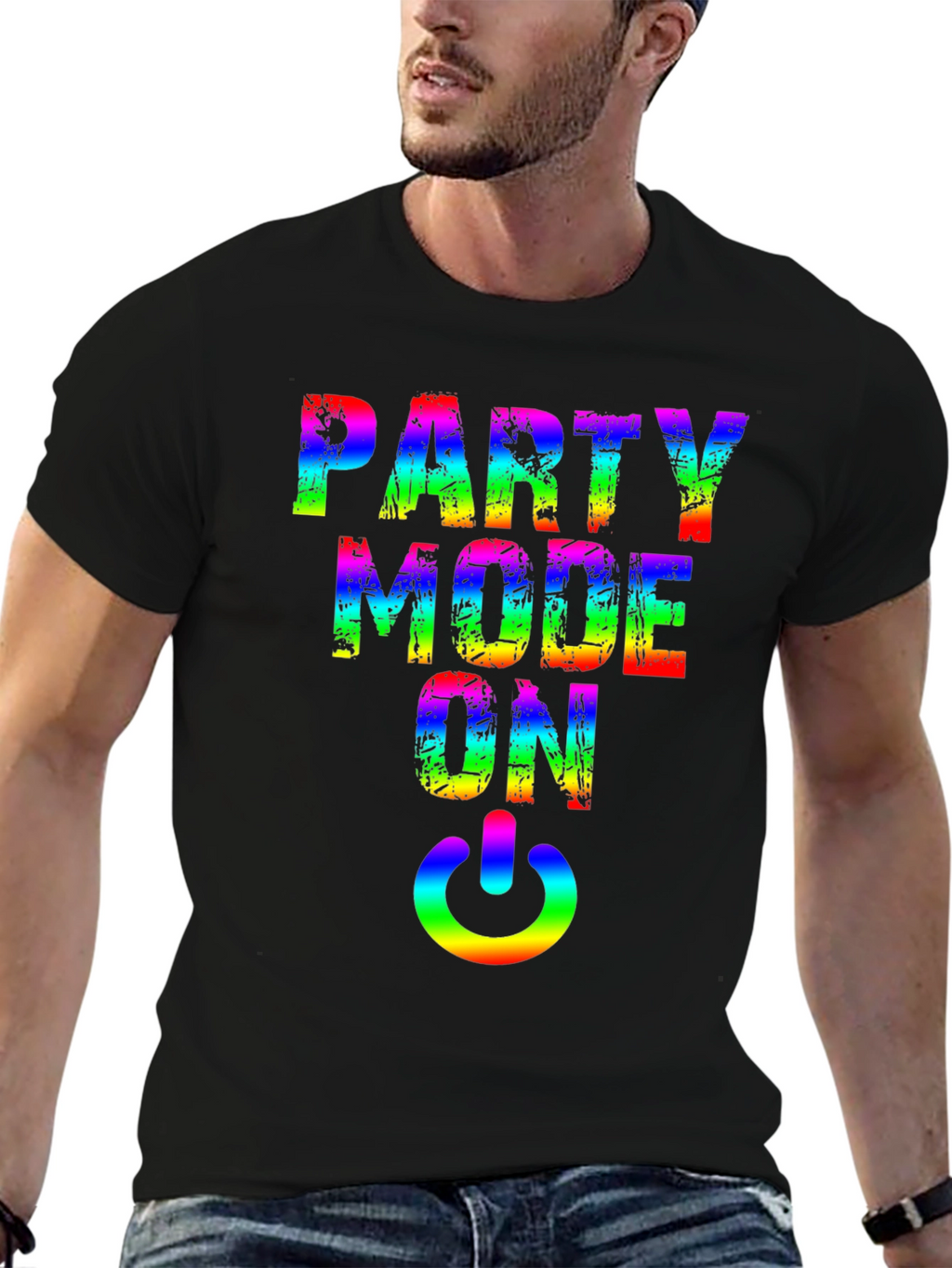 Party Mode On Rainbow Graphic Tee