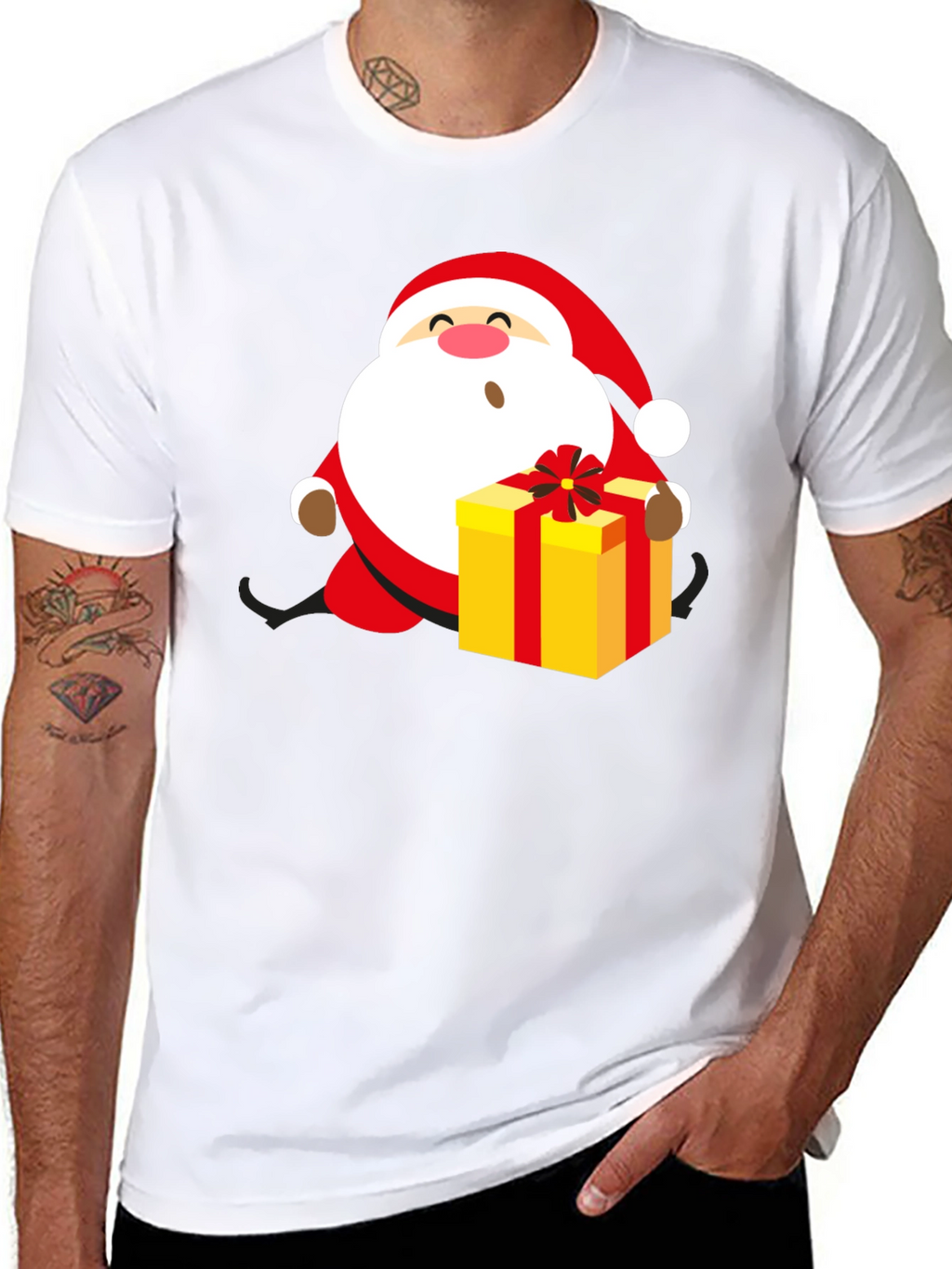 Festive Santa Gift Graphic Tee