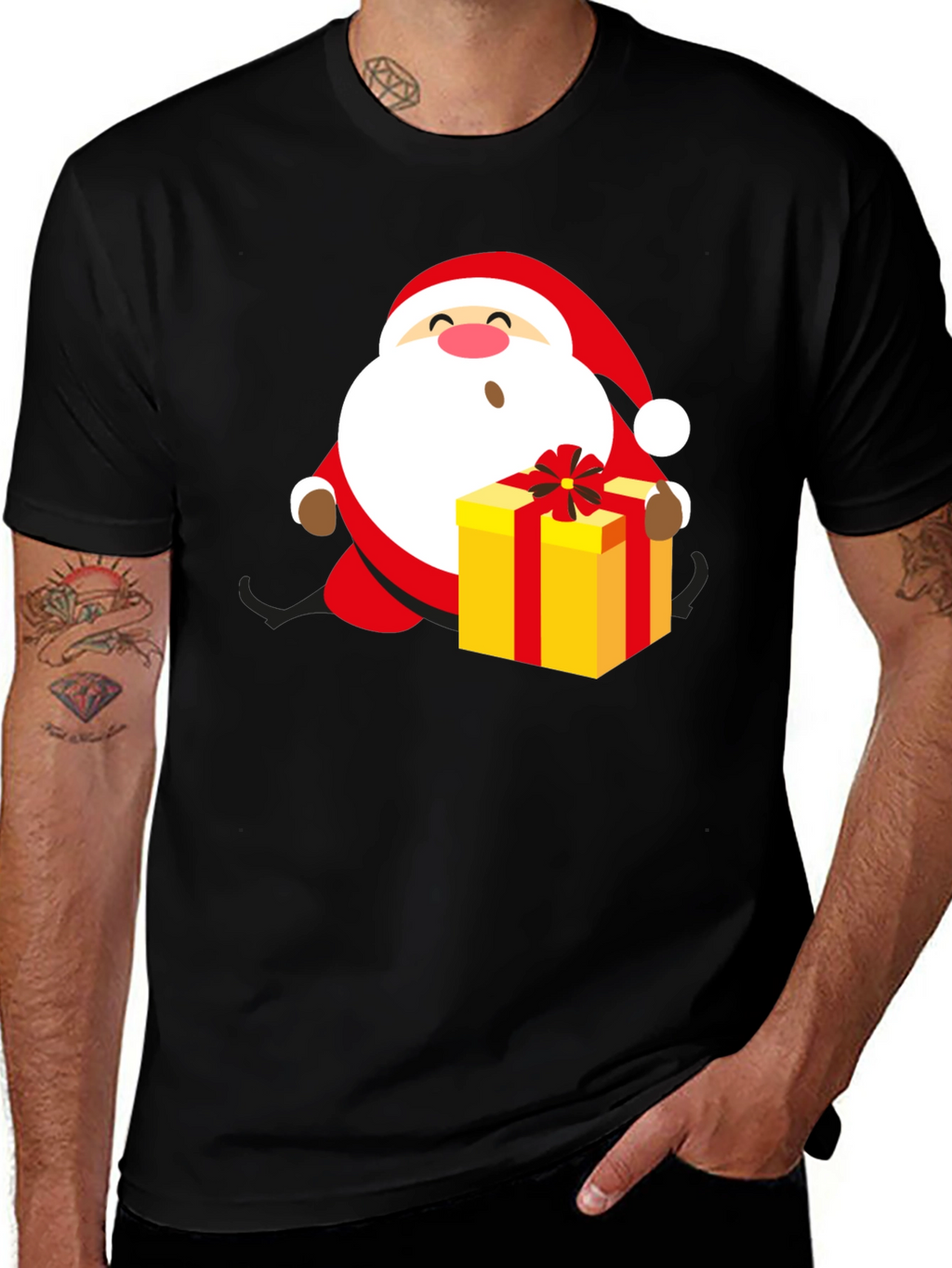 Festive Santa Gift Graphic Tee