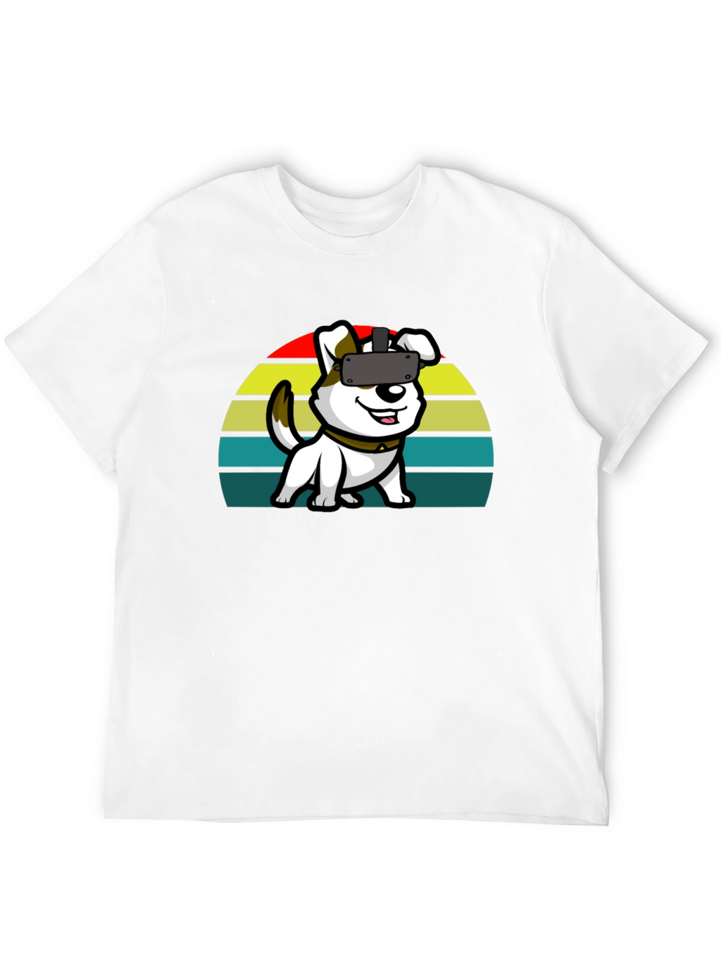 VR Dog Graphic Tee - Black Cotton Comfort