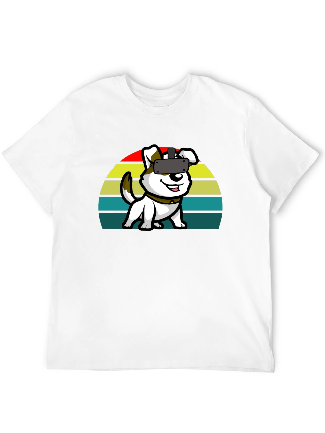 VR Dog Graphic Tee - Black Cotton Comfort