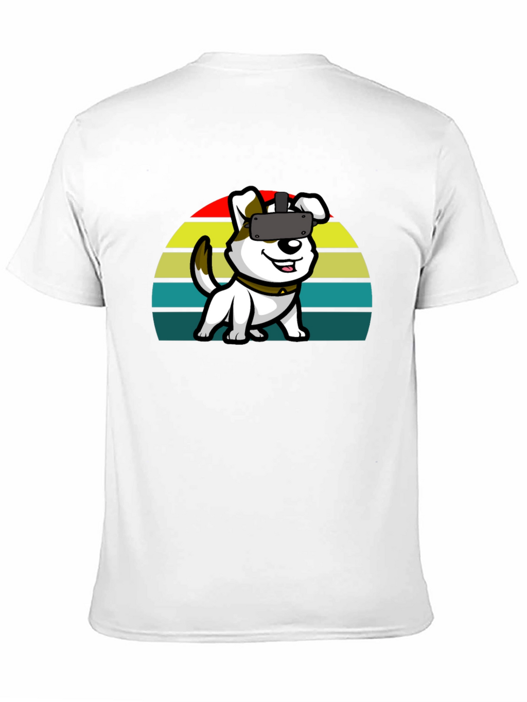 VR Dog Graphic Tee - Black Cotton Comfort