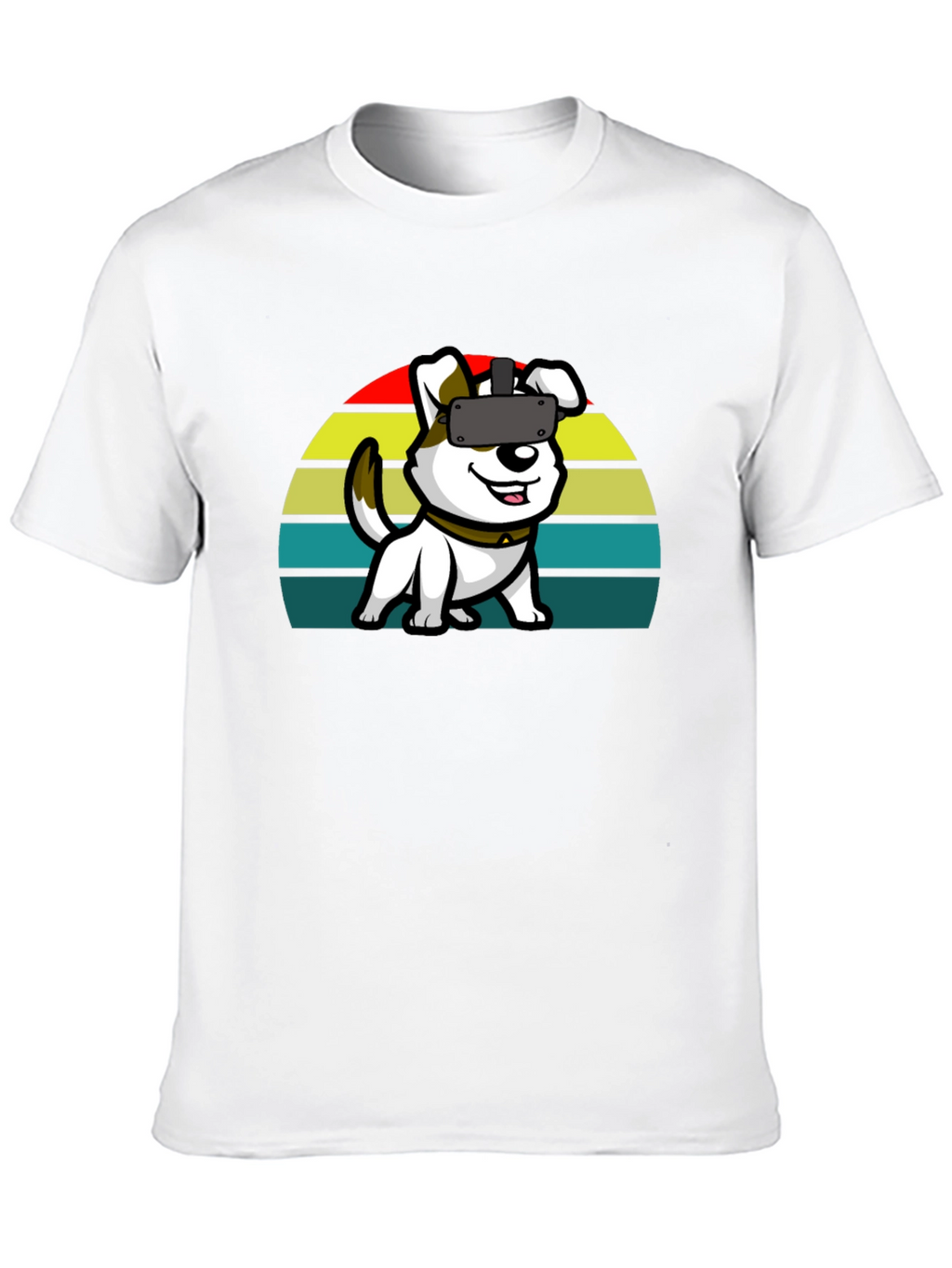 VR Dog Graphic Tee - Black Cotton Comfort