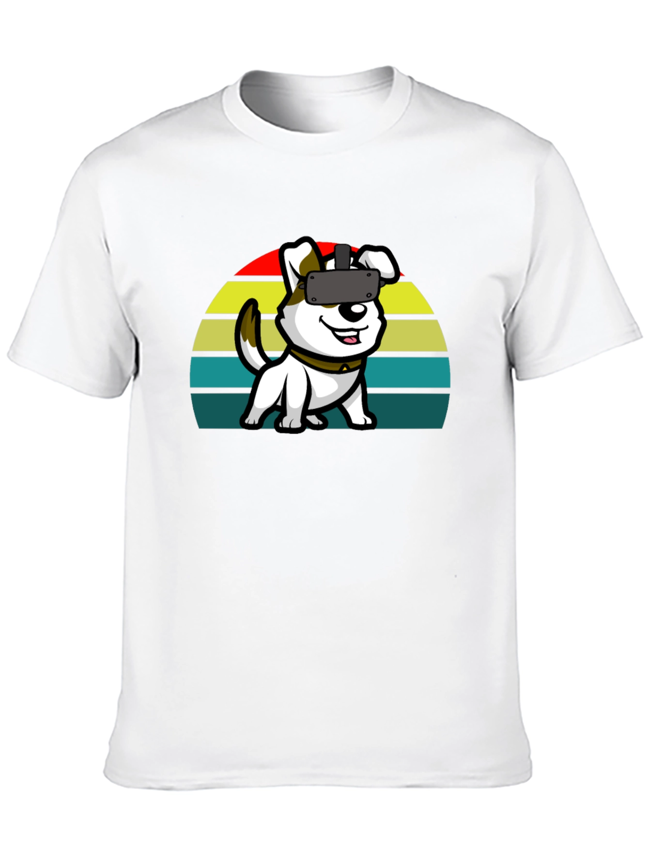 VR Dog Graphic Tee - Black Cotton Comfort
