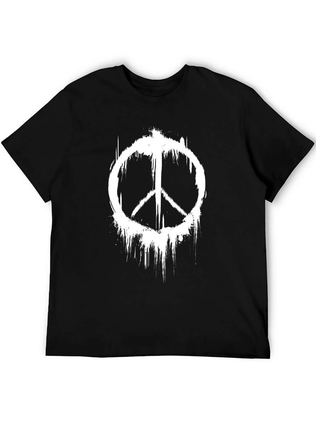 Peace Symbol Distressed Graphic T-Shirt