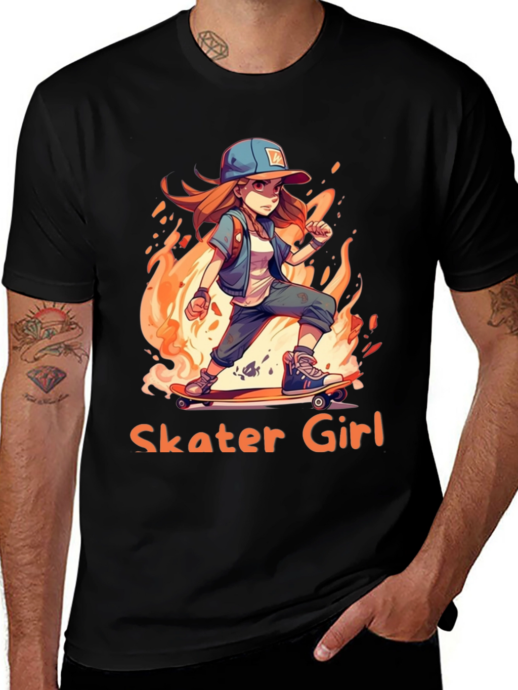 Skater Girl T-Shirt - Cool Anime Design
