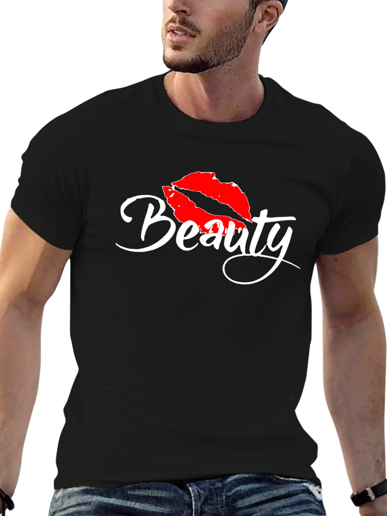Beauty Lips Graphic Tee - Stylish Casual Top