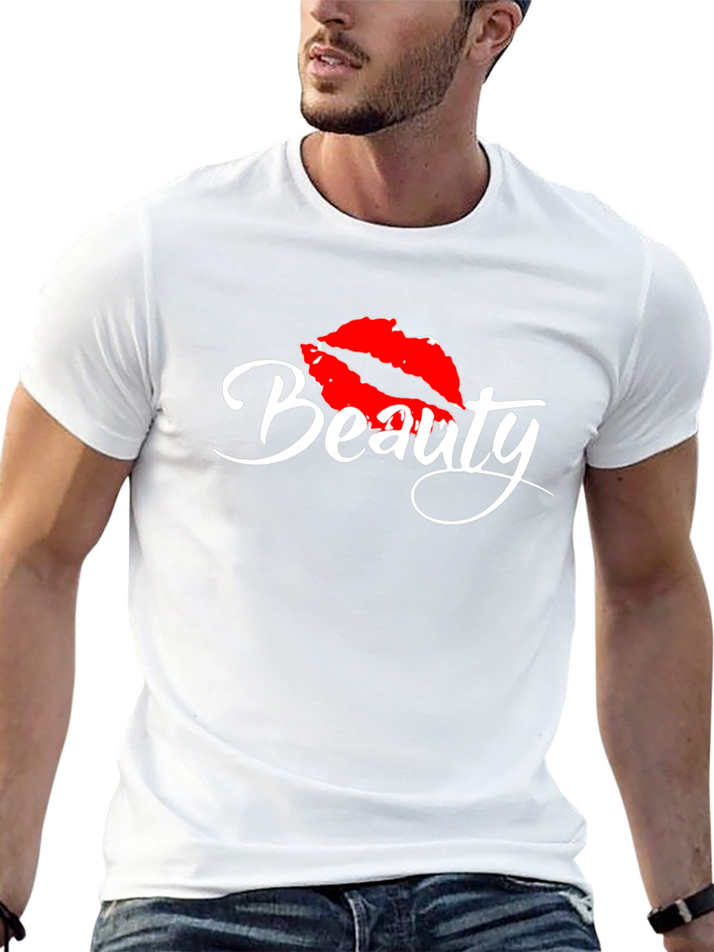 Beauty Lips Graphic Tee - Stylish Casual Top