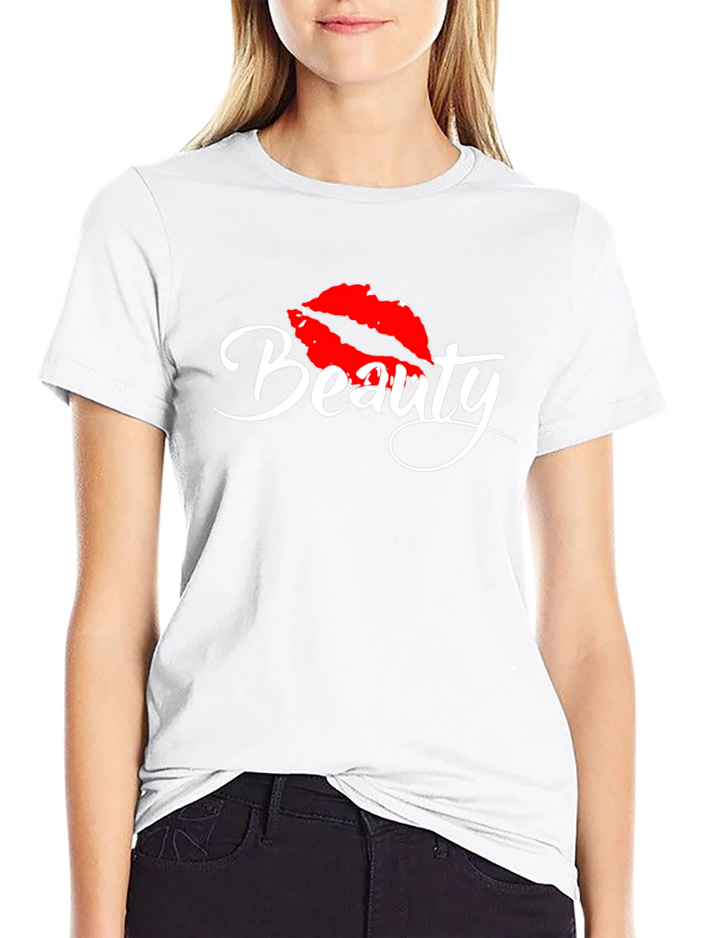 Beauty Lips Graphic Tee - Stylish Casual Top