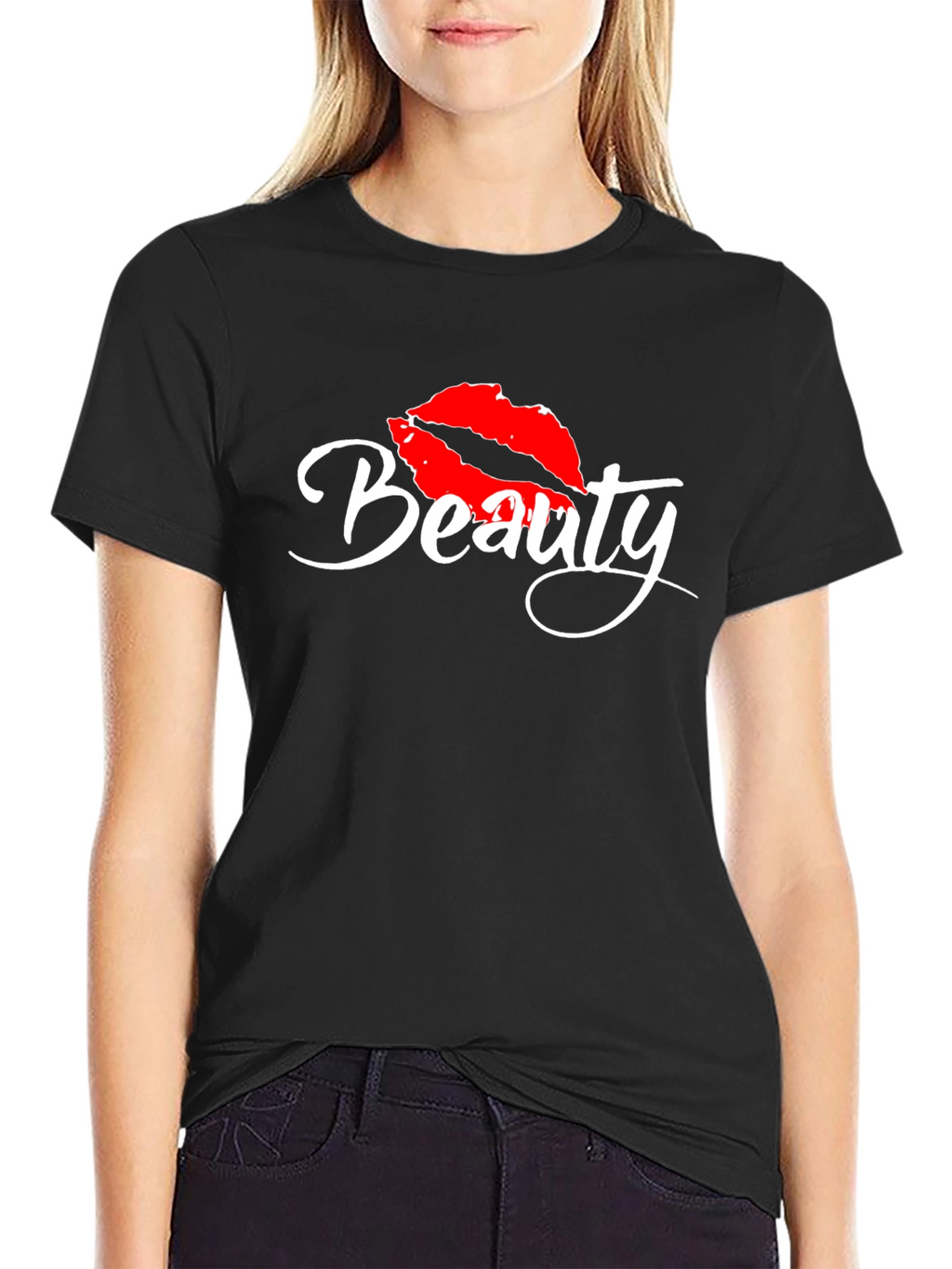 Beauty Lips Graphic Tee - Stylish Casual Top