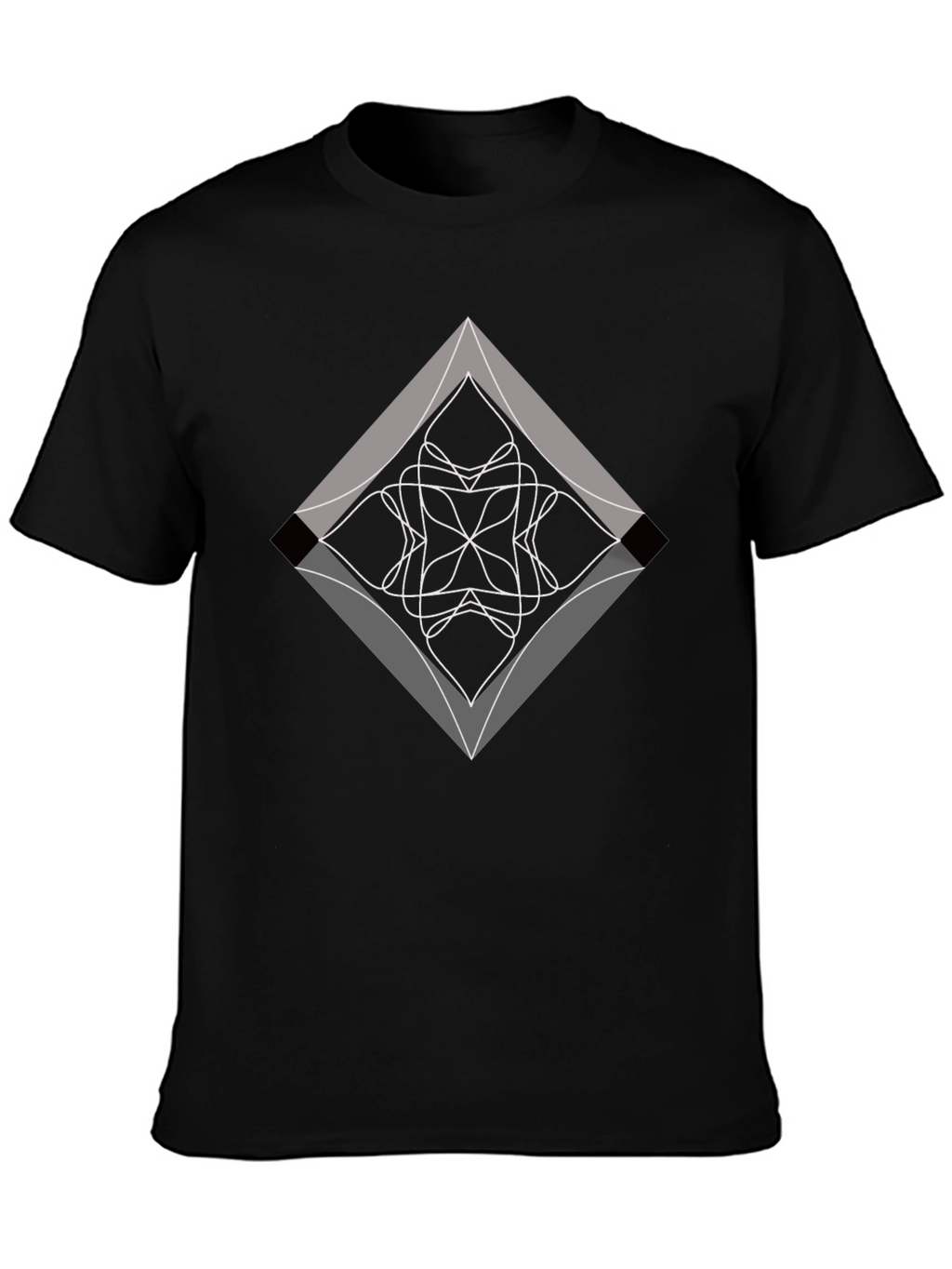 Abstract Diamond Graphic Black T-Shirt