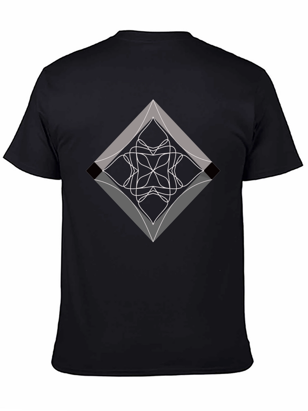 Abstract Diamond Graphic Black T-Shirt