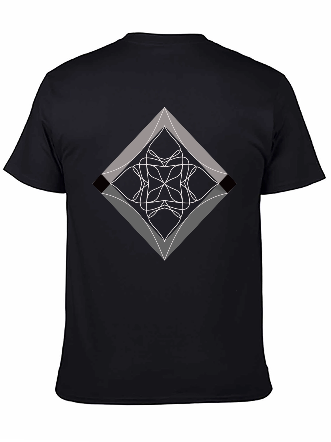 Abstract Diamond Graphic Black T-Shirt