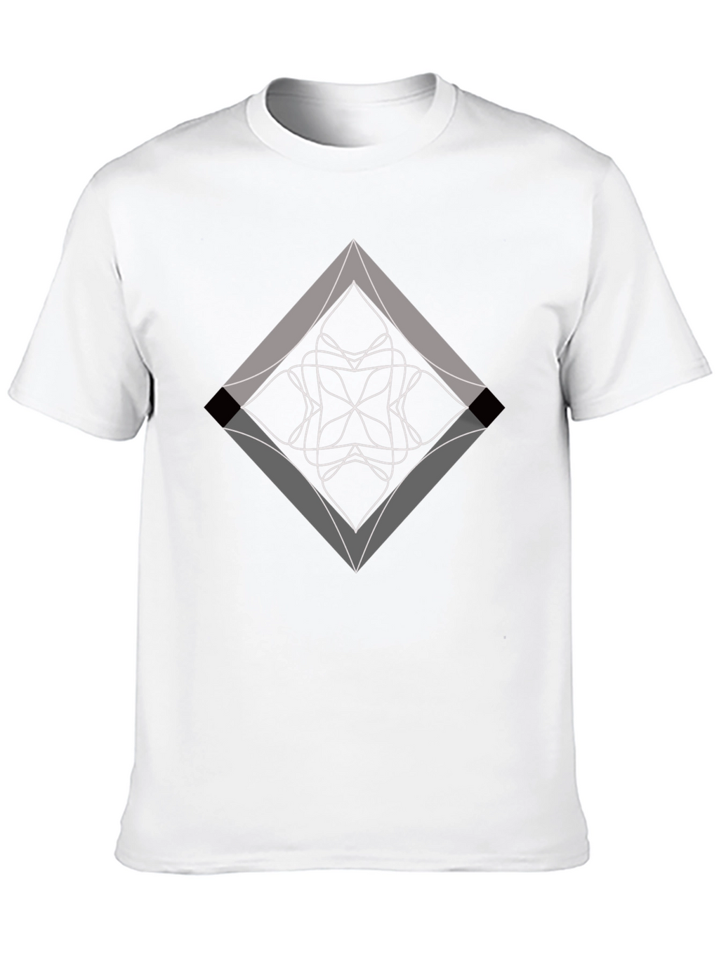 Abstract Diamond Graphic Black T-Shirt