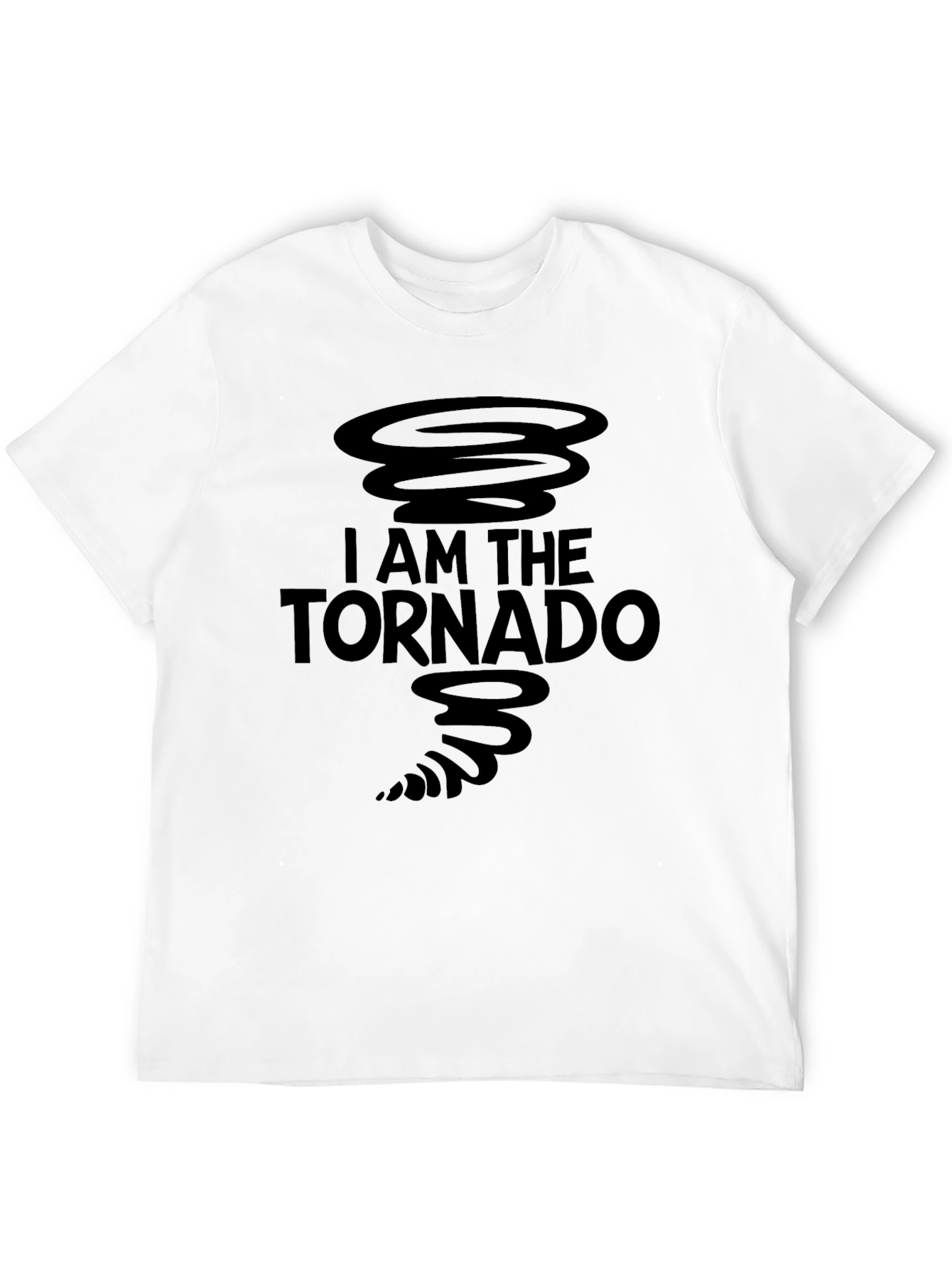 I Am The Tornado Graphic Print Black T-Shirt