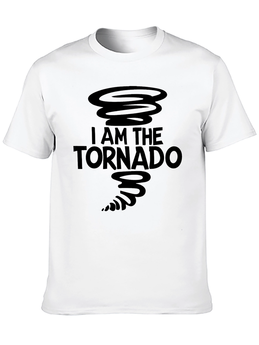 I Am The Tornado Graphic Print Black T-Shirt