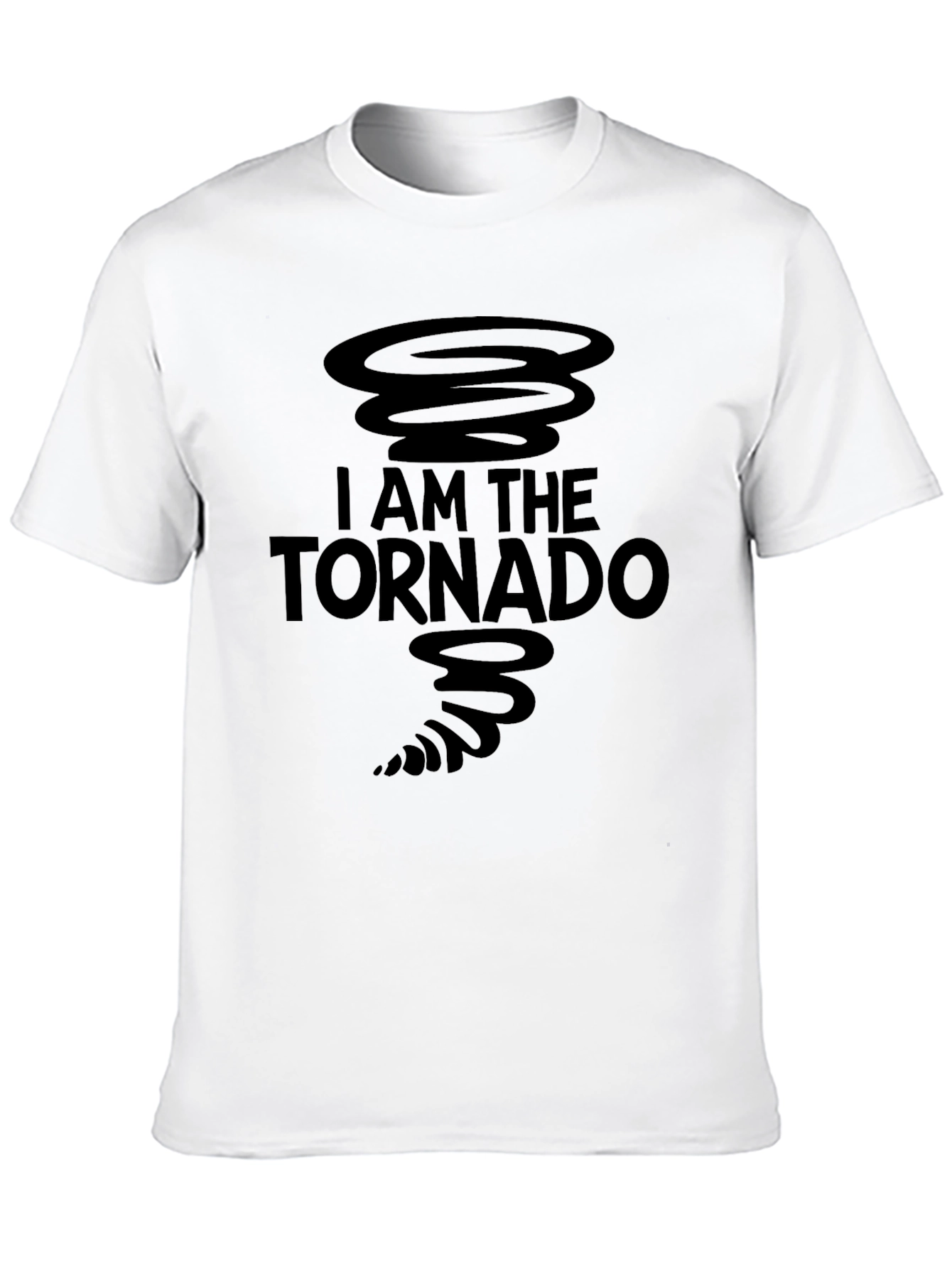 I Am The Tornado Graphic Print Black T-Shirt