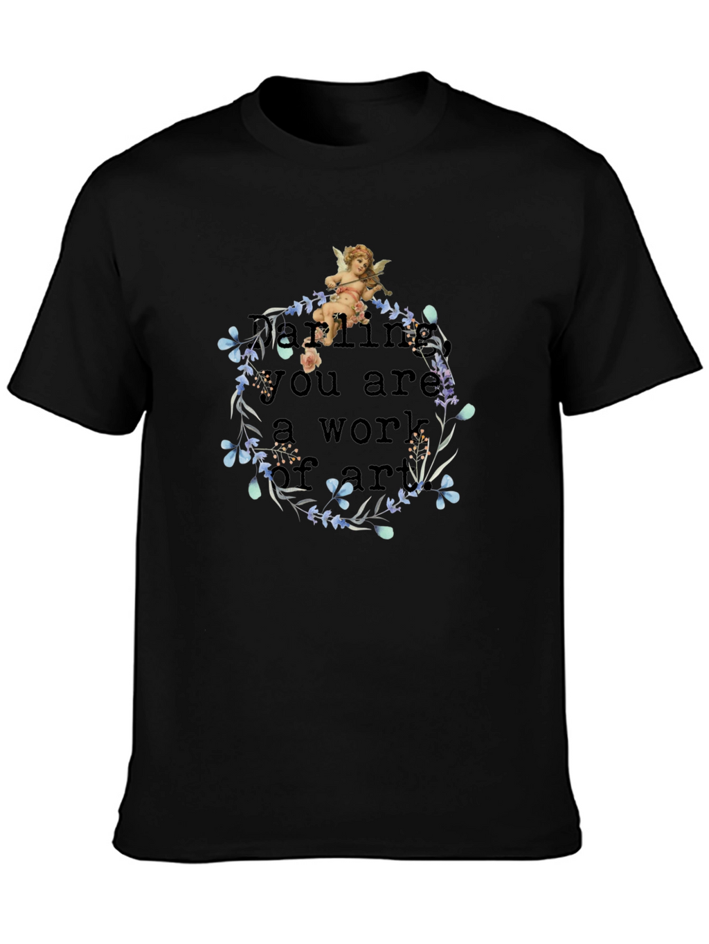 Artistic Angel Black T-Shirt