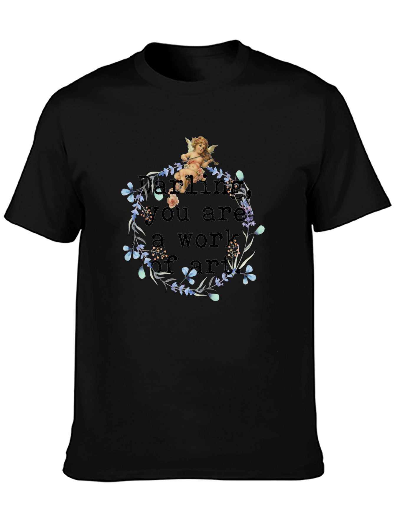 Artistic Angel Black T-Shirt