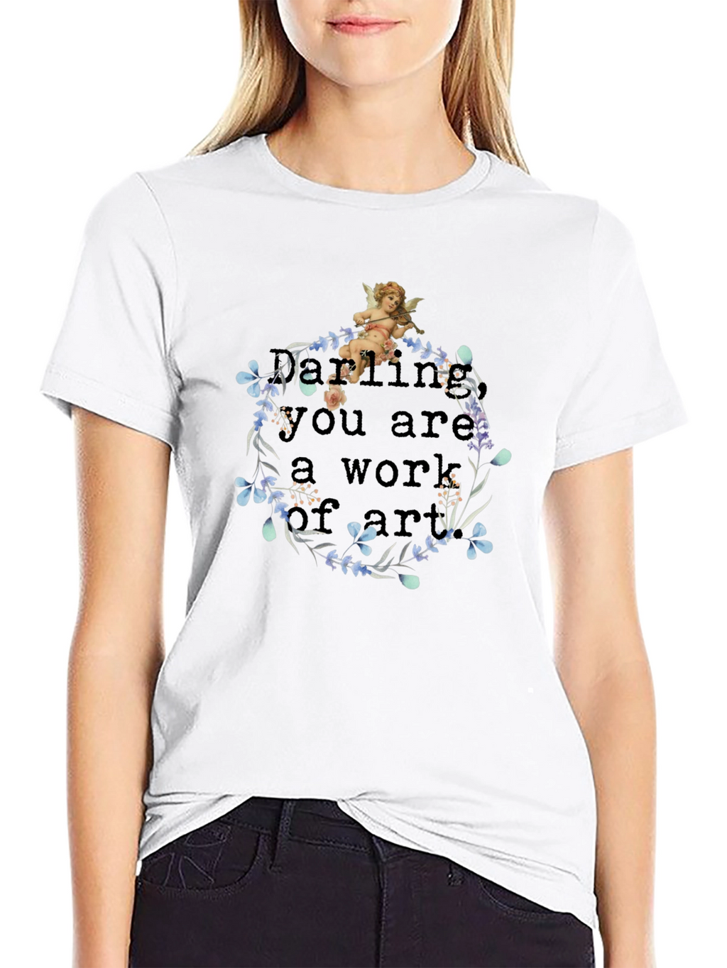 Artistic Angel Black T-Shirt